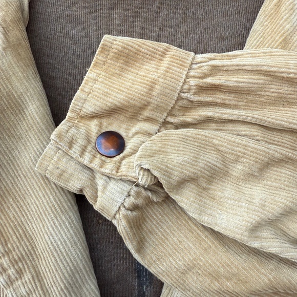 Vintage 70s tan corduroy jacket w/ lace - Picture 8 of 10